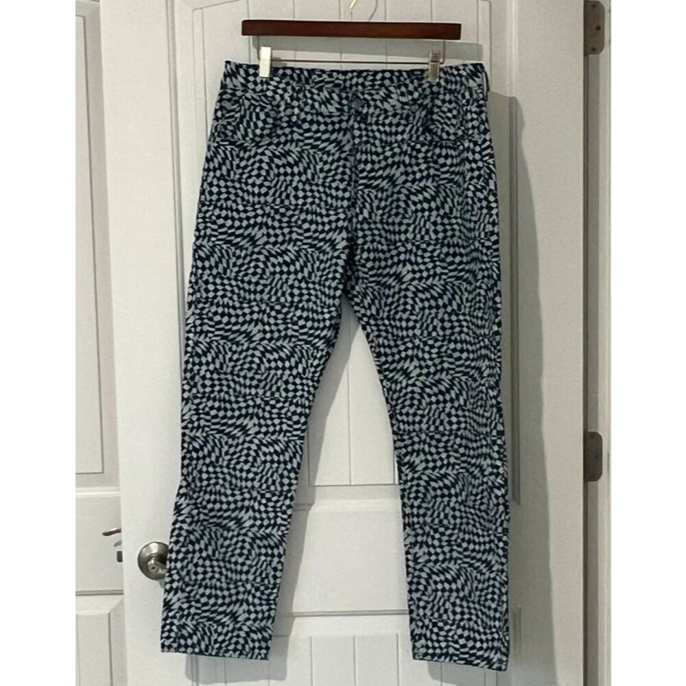 Levi’s Middy Straight Jeans W32 L30 Geometric Optical Print Navy White Irregular
